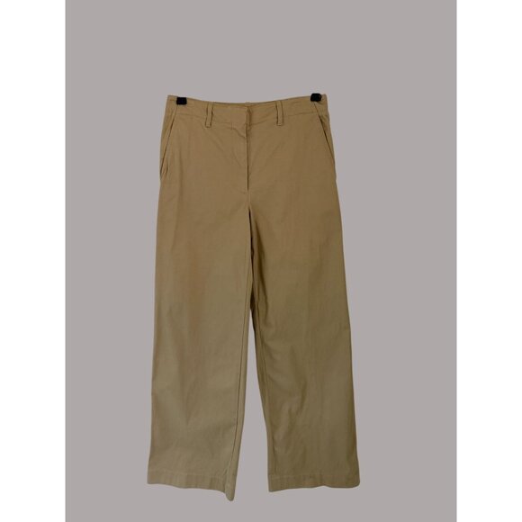 Theory Womens Classic Cotton Blend Khaki Pants Size 2 With Back Flap Pockets & B - Picture 2 of 9